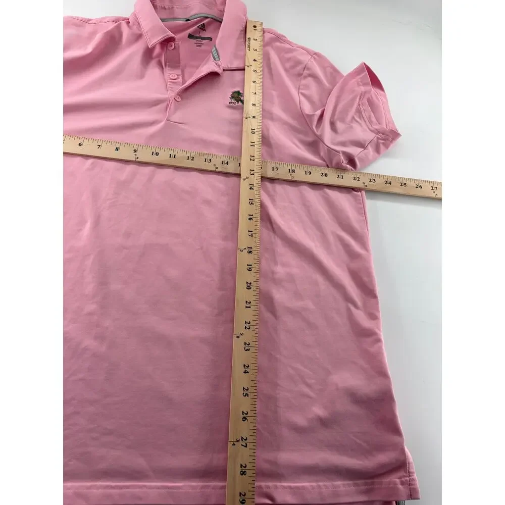 Adidas Golf Polo Men's L Pink Embroidered Pine Lake EUC